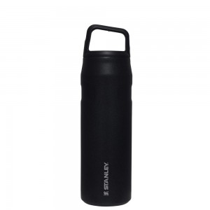 Botellas de Agua Stanley IceFlow™ Bottle with Cap and Carry+ Lid | 24 OZ Negras | RWIC-68537