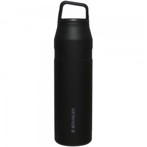 Botellas de Agua Stanley IceFlow™ Bottle with Cap and Carry+ Lid | 36 OZ Negras | NMKX-64790