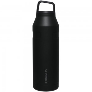 Botellas de Agua Stanley IceFlow™ Bottle with Cap and Carry+ Lid | 50 OZ Negras | XAKU-17463