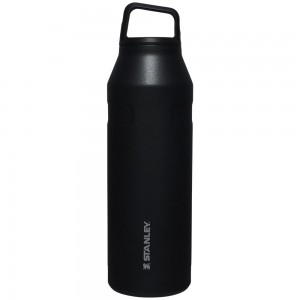 Botellas de Agua Stanley IceFlow™ Bottle with Cap and Carry+ Lid | 50 OZ Negras | KQRP-74621