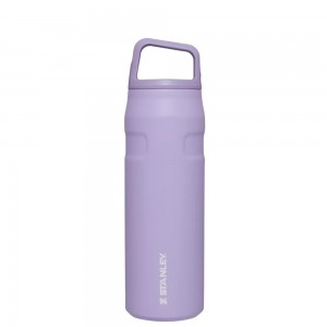 Botellas de Agua Stanley IceFlow™ Bottle with Cap and Carry+ Lid | 24 OZ Moradas | UJXB-87463