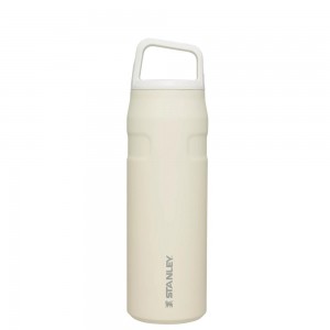 Botellas de Agua Stanley IceFlow™ Bottle with Cap and Carry+ Lid | 24 OZ Beige | QKUL-74681