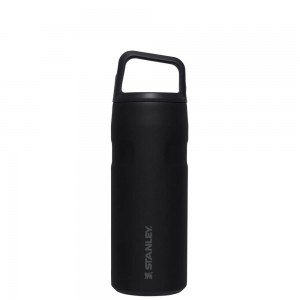 Botellas de Agua Stanley IceFlow™ Bottle with Cap and Carry+ Lid | 16 OZ Negras | PRSG-50438