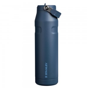 Botellas de Agua Stanley The IceFlow™ Bottle with Flip Straw Lid | 36 OZ Azul Marino | NZMQ-97208