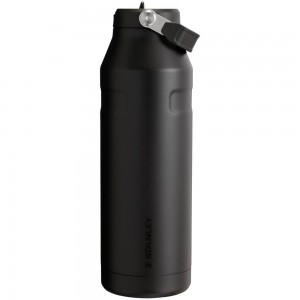 Botellas de Agua Stanley The IceFlow™ Bottle with Flip Straw Lid | 50 OZ Negras | TVMI-63450