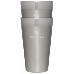 Cups Stanley Adventure Stacking Stainless Steel Beer Pint | 2 Pack | 16OZ Tumbler Gris | IYVM-70162