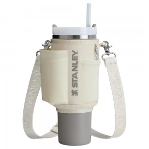Tumbler Stanley The All Day 40 OZ Quencher Carry-All Creme Blancas | ABYL-73514