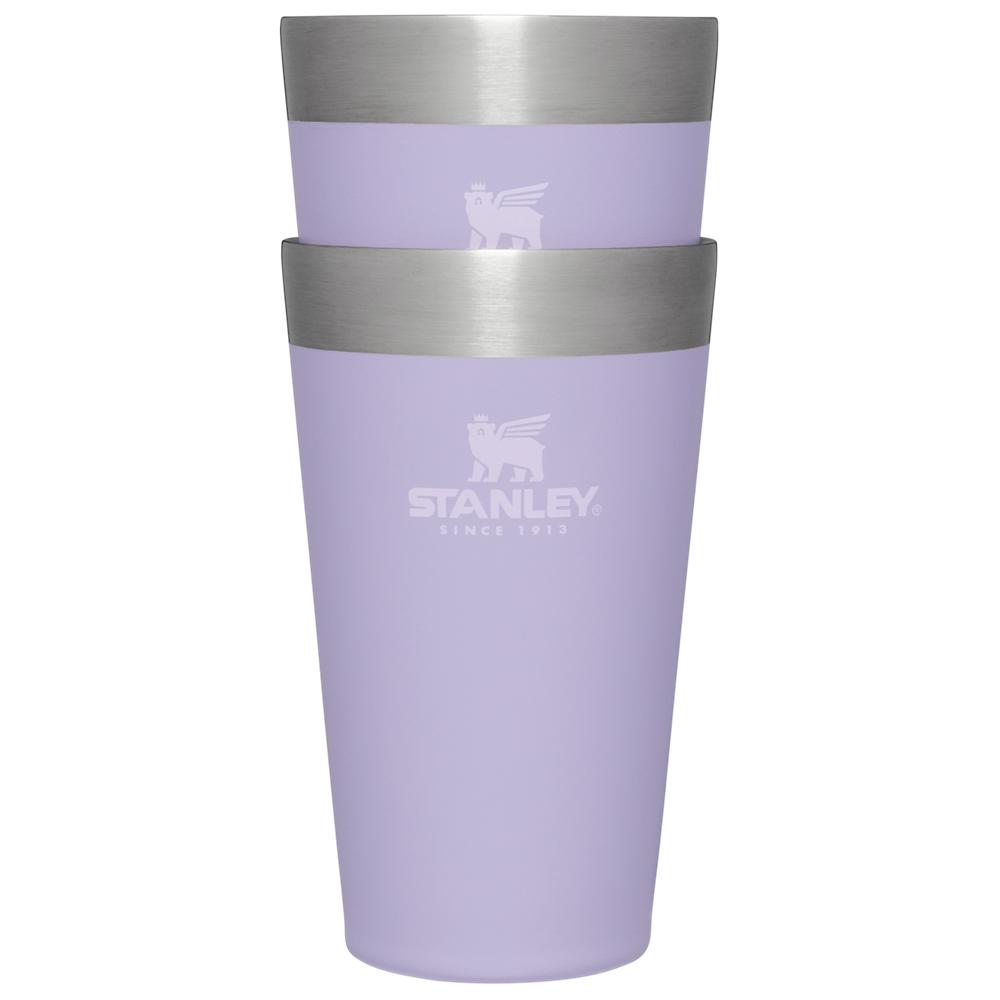 Botellas de Agua Stanley Adventure Stacking Stainless Steel Beer Pint | 2 Pack | 16OZ Tumbler Moradas | GHVW-91782