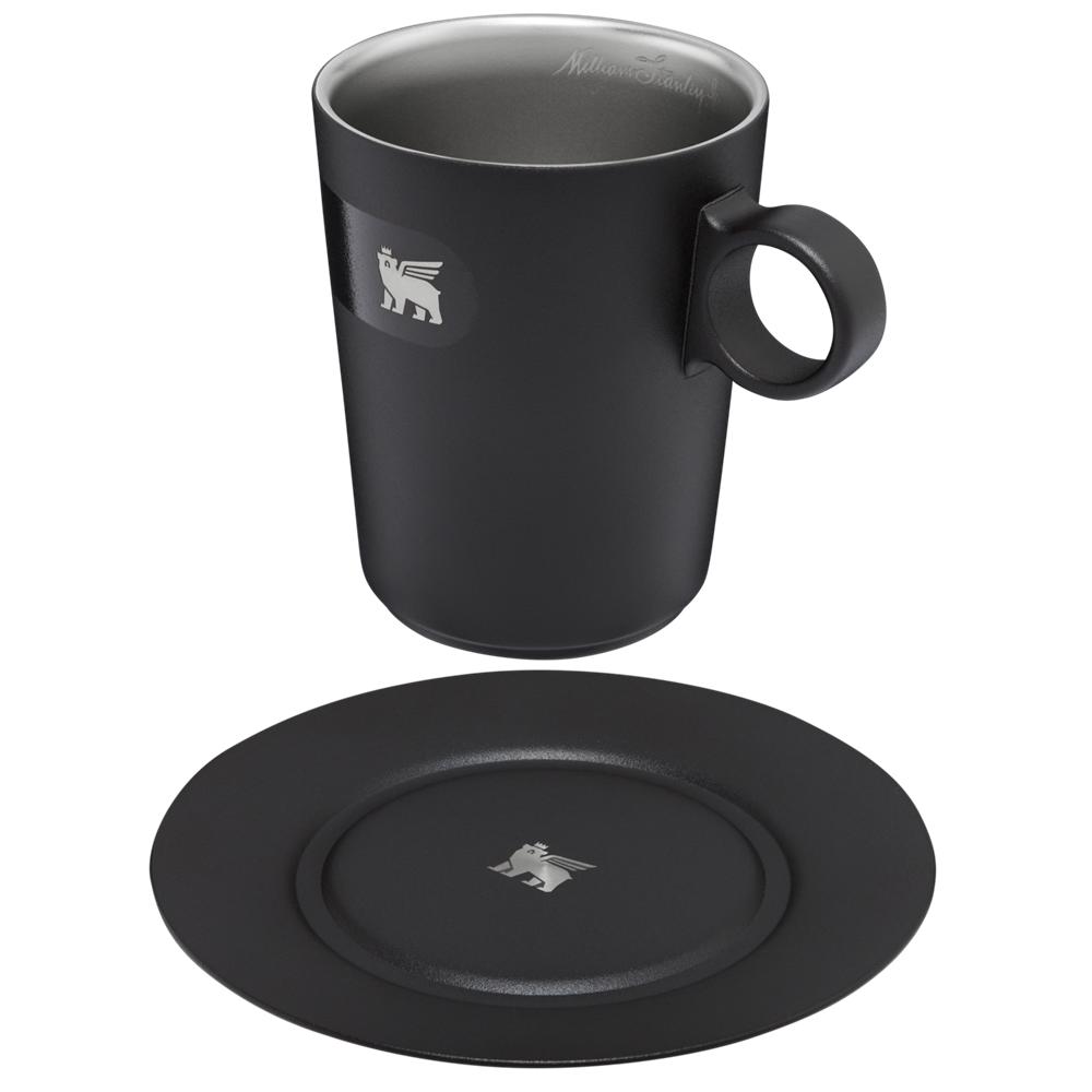 Cups Stanley The DayBreak Café Latte Cup & Stillness Saucer | 10.6OZ Insulated Coffee Mug Negras | JWIQ-32594
